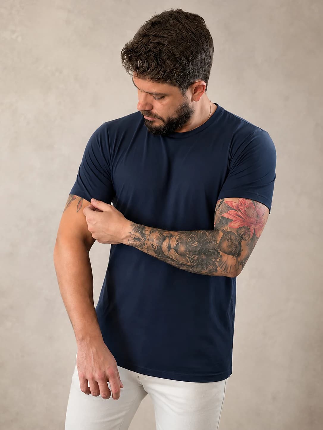 Algodão Pima Marinho Masculino